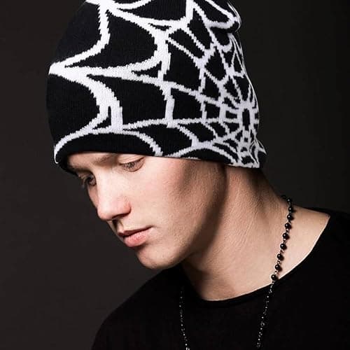 Arcimatto Y2k Spider Beanie Hat Wool Acrylic Knit Skull Cap Winter Warm Streetwear MEA Design Hats for Women Man Teenagers thumbnail 2