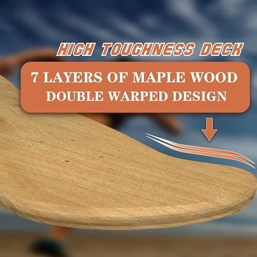 ROKENPOY 3 PCS Blank Skateboard Decks, 8 x 31 inch 7-Layer Maple Double-Tail Skateboard, Ideal for Painting, and Wall Decoration thumbnail 3