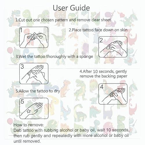 Temporary Tattoo Kids for Birthday, 104pcs Dinosaur Tattoos Stickers for Boys Girls Individually Wrapped, Realistic Temporary Tattoos Paper Adult Women for Party Favors thumbnail 7