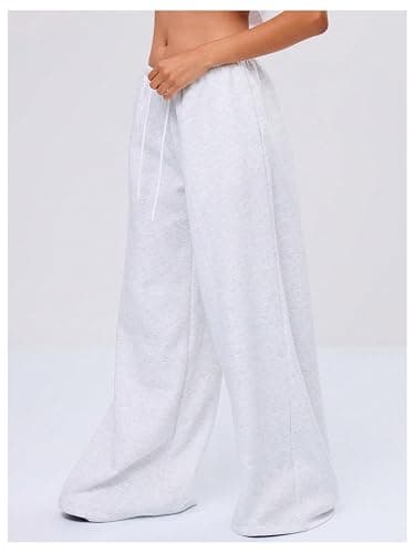SHENHE Women's Y2k Baggy Sweatpants Low Rise Wide Leg Drawstring Open Bottom Loose Pants thumbnail 2