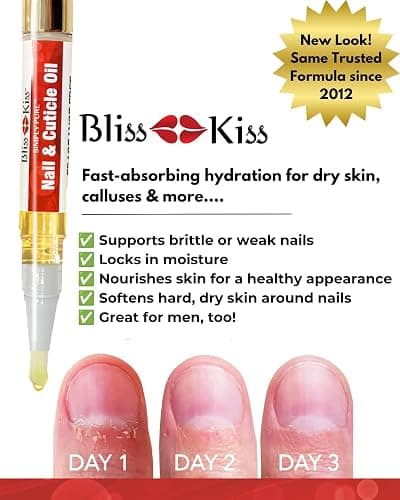 Bliss Kiss Simply Pure Cuticle Oil Pen, Fragrance Free, 1 Count | Jojoba-rich formula helps soften dry cuticles and condition brittle, peeling, breaking nails; 2 ml precision brush pen. thumbnail 5
