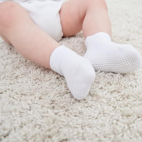 Zaples Baby Non Slip Grip Ankle Socks with Non Skid Soles for Infants Toddlers Kids Boys Girls thumbnail 6