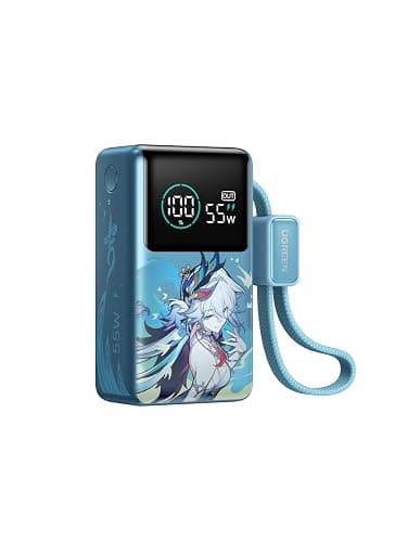 UGREEN x Honkai: Star Rail Edition 10000mAh Power Bank, 55W Portable Charger with Built-in USB-C Cable, 45W Fast Recharge, 3-Port Battery Pack for MacBook Air, iPhone 17, Steam Deck - Image 1