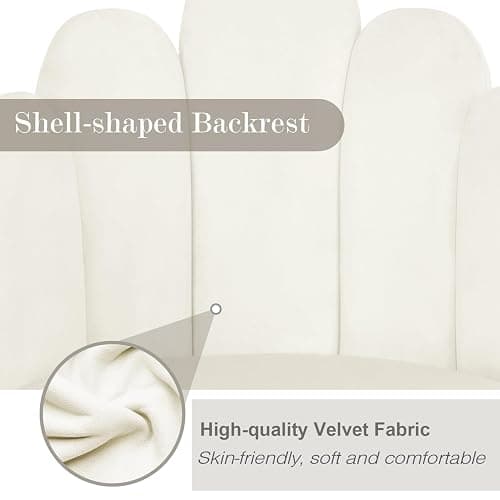 Bowthy Vanity Chair for Makeup Room Vanity Chair with Back Velvet Chair with Gold Legs, Makeup Chair for Bedroom Mid Century Modern Accent Chair for Living Room (Beige) thumbnail 4