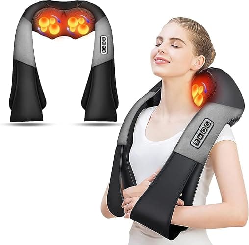 AERLANG Shiatsu Back and Neck Massager, Back Massager Deep Tissue Kneading Neck and Shoulder Massage with Heat, Electric Massage Pillow Fathers Day Gift Ideas from Daughter Son(NOT Cordless) - Image 1