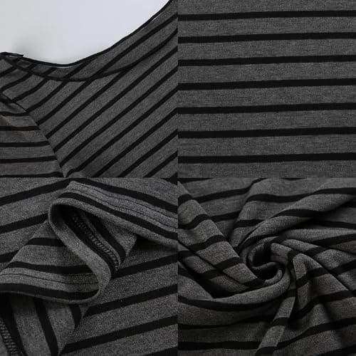 Womens Long Sleeve Grunge Aesthetic Shirts Striped Off Shoulder Tops Teen Girls Alt Emo Goth Streetwear Y2k Clothes thumbnail 6