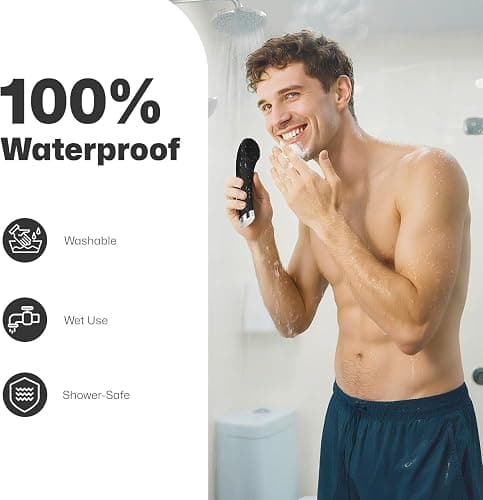 PRITECH Facial Cleansing Brush, Rechargeable Silicone Face Scrubber with Heat Massage End, Vibrating Exfoliator Scrubber for Deep Cleaning, Waterproof Face Brush for Women and Men (Black) thumbnail 7