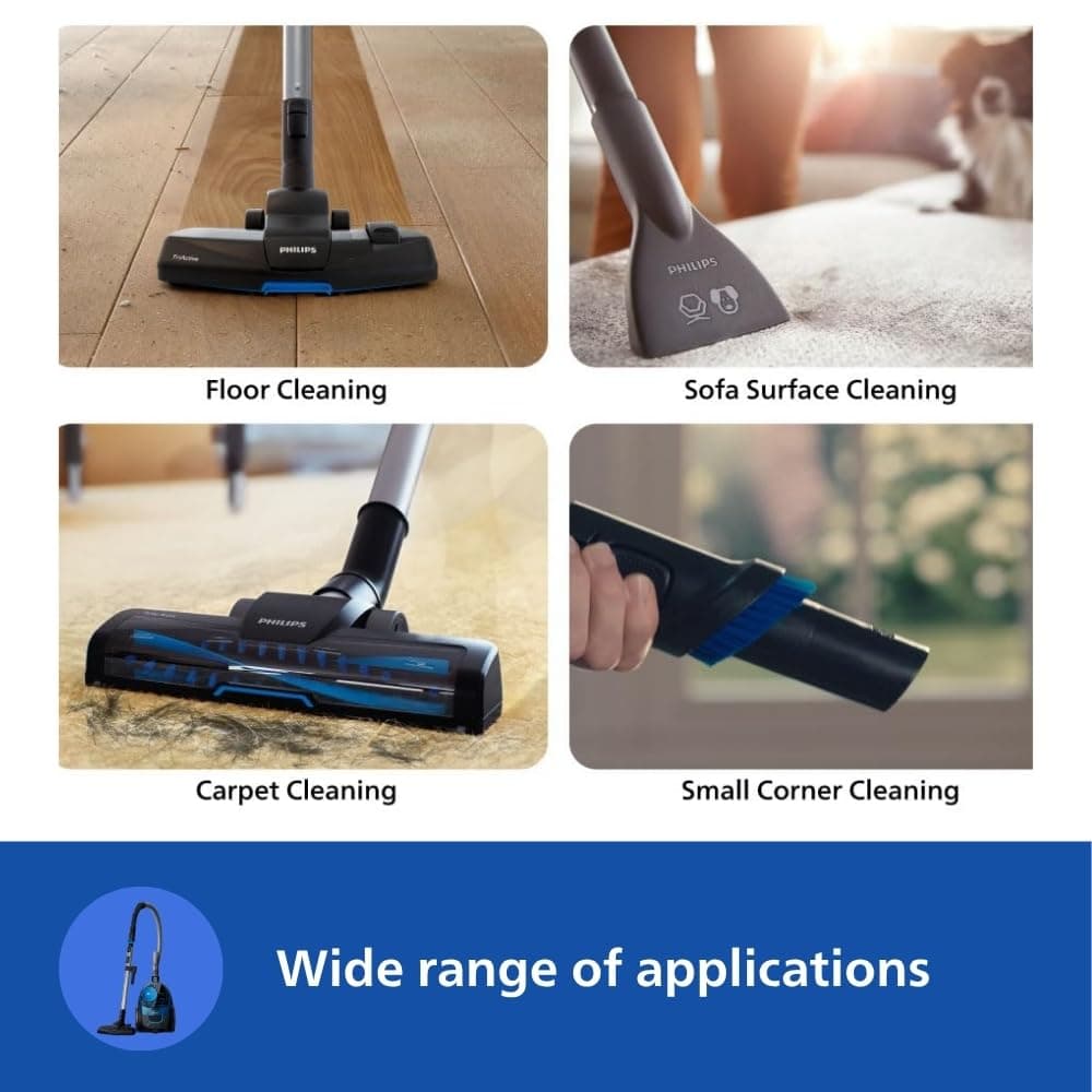 Philips PowerPro FC9352/01-Compact Bagless Vacuum Cleaner for home, 1900Watts for powerful suction, Compact and Lightweight, with PowerCyclone 5 Technology and MultiClean Nozzle, Cloth filter thumbnail 2