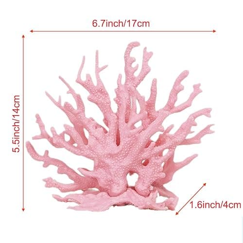 Besimple Artificial Aquarium Coral Ornament Plastic Fish Tank Plants Decoration for Aquarium Landscape (Pink) thumbnail 2