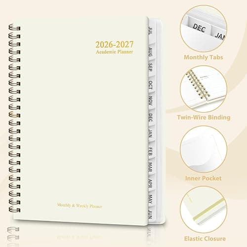 Planner 2026-2027, Weekly and Monthly Academic Planner, July 2026 - June 2027, Hardcover Calendar Agenda Book for School Year Planning, School Supplies for Teacher and Student, A5(6.3'' x 8.5'') thumbnail 4