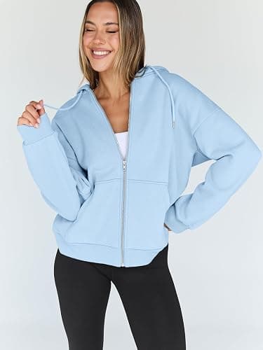 Trendy Queen Womens Zip Up Hoodies 2026 Oversized Sweatshirt thumbnail 2