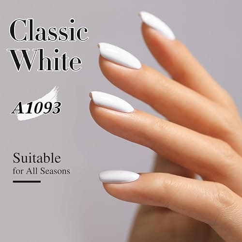 Double Rhythm 15ML Gel Nail Polish Pure Sheer Same Color Same Bottle Soak Off Gel Polish Art Manicure Salon DIY at Home for Women (White-A1093) thumbnail 2