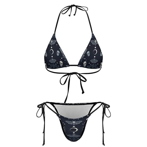 Aiyoolee Minimalist Cheeky Bikini, Brazilian Triangle Top Tie Side Bottom Bathing Suit for Women thumbnail 4