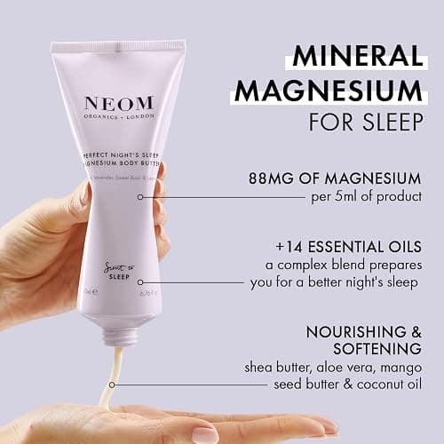 Neom - Magnesium Body Butter | 6.76 Fl Oz (200ml) | Lavender, Chamomile, & Patchouli | Lotion for Sleep with Essential Oils | 100% Natural Fragrances | Nourish & Soften | Signature Sleepy Scent thumbnail 5