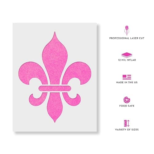 Fleur De Lis Stencil - New Orleans Design, Louisiana Stencil thumbnail 2