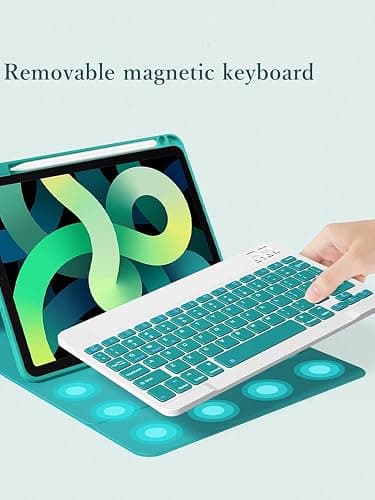 Keyboard Case Mouse for iPad A16 2025 (11th Gen,11"), iPad 10th Generation 10.9" 2022 Case with Rechargeable Removable Bluetooth Keyboard Cute Color Key,Purple thumbnail 3