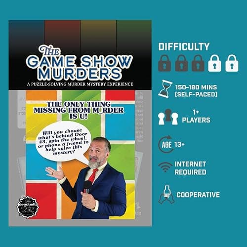 The Deadbolt Mystery Society - The Game Show Murders: Murder Mystery Game - Search for Clues, Solve Puzzles, Eliminate Suspects, Solve Solo Or with A Group thumbnail 6