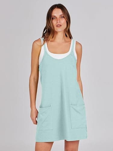 Caracilia Womens Summer Athletic Mini Dress Casual Sleeveless Built in Shapewear Romper Short Sundress Tennis Workout Outfits thumbnail 3
