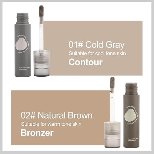 Erinde Cool Toned Liquid Contour Stick – Cold Grey Cream Bronzer for Sculpted Look, Lightweight Blendable Matte Finish, Long Lasting Liquid Contouring Makeup, Vegan & Cruelty-Free, 102 | Blendable Matte Bronzing Stick Smooth, Long - Lasting & Waterproof Face Shaping Liquid Contouring Makeup, #102 thumbnail 2