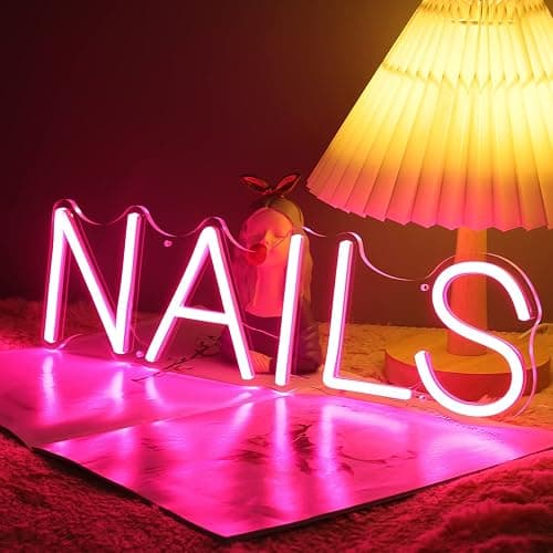Britrio LED NAILS Neon Sign Light Pink Nails Spa Beauty Salon Studio LED Wall Art Decor Sign for Business Stores Logo Barber Shops Indoors Nail Tech Gift 5V USB Powered with Dimmer Switch 15.75 IN thumbnail 7