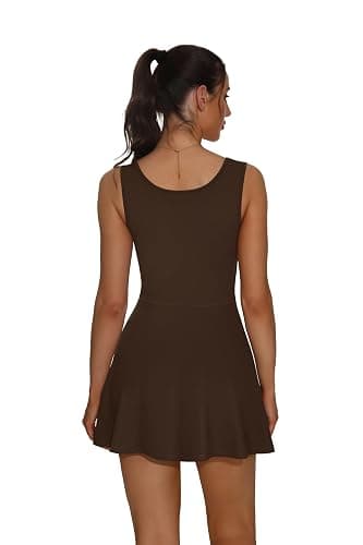 NIASHOT Women's Athletic Dress with Built-in Shorts & Pockets Workout Tennis Golf Active Wear U Neck A-line Dresses thumbnail 5