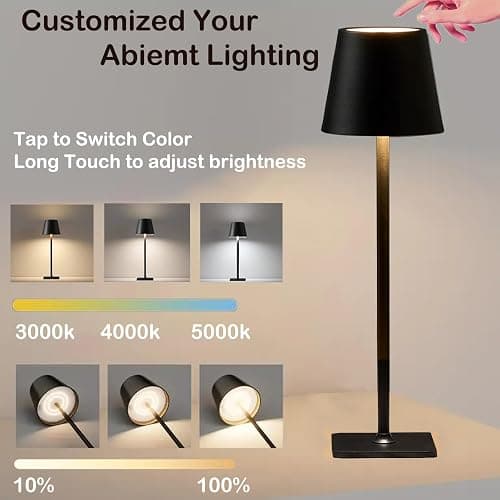 4 Pack Led Cordless Table Lamps-Wireless Rechargeable Lamps Bulk of 4,Waterproof Outdoor Table Lamp for Patio/Restaurant/Dinner Dining Desk Top Lights/Kitchen Countertop, Value Pack of 4,Multiple Set thumbnail 7