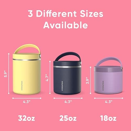 Hydrapeak 18oz Stainless Steel Vacuum Insulated Food Jar | Hot Food and Cold Food, Wide Mouth Leak-Proof Soup Jar for Adults, 10 Hours Hot and 16 Hours Cold (Neon Crush) thumbnail 3