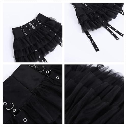 win2win Punk Goth Skirt Black Gothic Grunge Y2k Skirts for Women or Teen Girls thumbnail 4