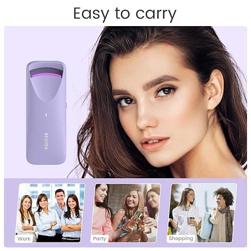 BEOVEA Heated Eyelash Curler - Travel Electric Lash Curler with Heat Sensitive Silicone Pad Fast Heat up whin 8s 24hrs Long Lasting Mini Size Rechargeable to Style Natural Eyelashes thumbnail 7