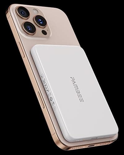 ⭐️PAMBEE 0.3" Ultra Slim for MagSafe Battery Pack, 5,000mAh Qi2 Certified 15W Ultra-Fast Magnetic Power Bank, All Alloy Wireless Portable Charger for iPhone 16/15/14/13/12, Travel Essentials - Image 1