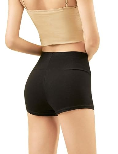 Daydance Black Cotton Women Ballet Shorts for Dance, Yoga, Workout, Volleyball, Gymnastics - Image 1