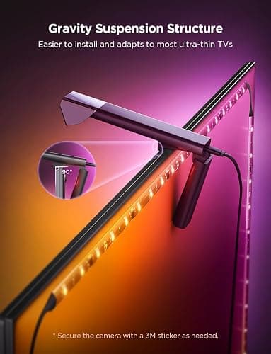 Govee TV Backlight 3 Lite with Fish-Eye Correction Function Sync to 55-65 Inch TVs, 11.8ft RGBICW Wi-Fi LED Strip Lights with Camera, 4 Colors in 1 Lamp Bead, Voice and APP Control, Adapter - 11.8FT for 55''-65'' TV thumbnail 4