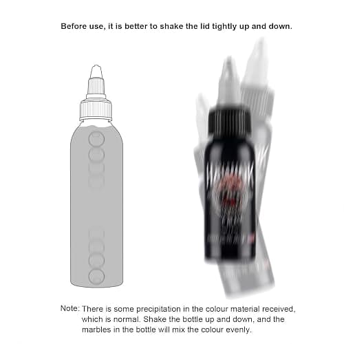 HAWINK Black Tattoo Ink 1 oz (30ml) Vegan-Friendly USA Standard Pigment Tattoo Supplies Concentrated Black TI203-30-002 thumbnail 6