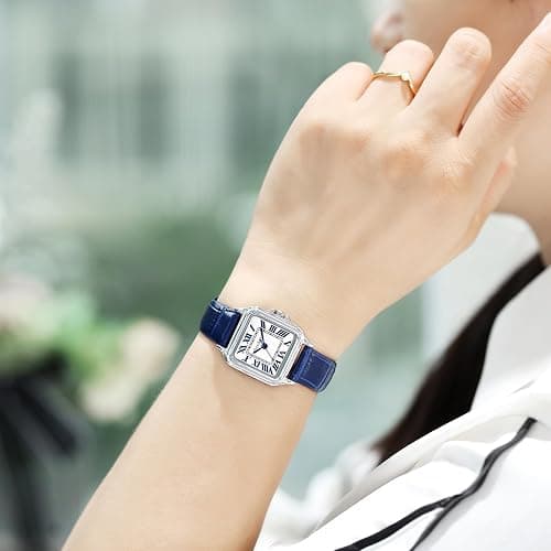 Szaikyri Classic Square Watch for Women Ladies Dress Watch | Water Resistant | Solid Stainless Steel Band | Dainty Vintage Design | Long-Last Vacuum Plating | Japanese Precise Movement thumbnail 5