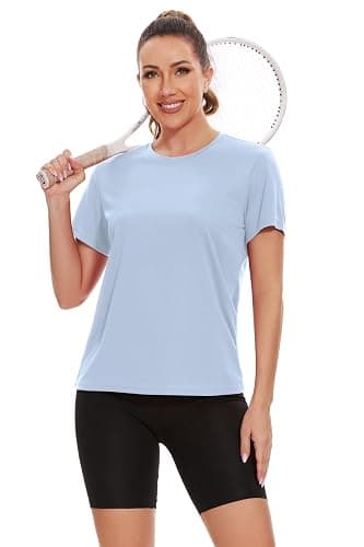 6 Pack Workout Tops for Women Short Sleeve UPF Sun Protection Athletic T Shirts Quick Dry Tennis Yoga Running Crew Neck Tee thumbnail 2