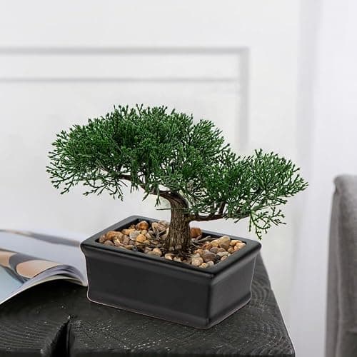 Artificial Bonsai Tree Juniper Faux Plants Indoor Fake Plants Decor with Ceramic Pots for Home Table Office Desk Bathroom Shelf Bedroom Living Room Farmhouse Decoration thumbnail 2