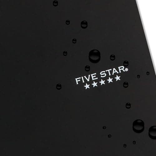 Five Star Spiral Notebook, 5 Subject, Wide Ruled Paper, 8" x 10-1/2", 200 Sheets, Fights Ink Bleed, Water Resistant Cover, Black (72045), Pack of 6 thumbnail 5