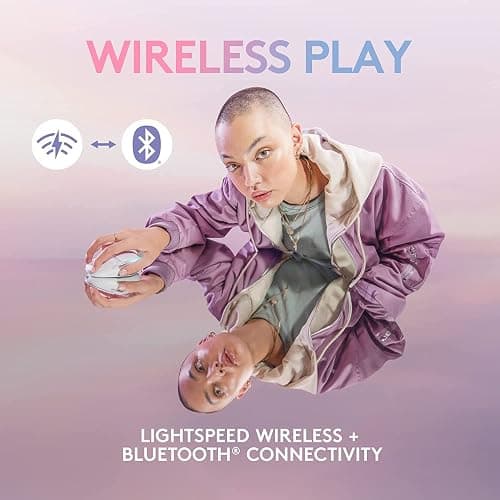 Logitech G705 Wireless Gaming Mouse, Customizable LIGHTSYNC RGB Lighting, Lightspeed Wireless, Bluetooth Connectivity, Lightweight, PC/Mac/Laptop - White Mist - G705 Mouse thumbnail 3
