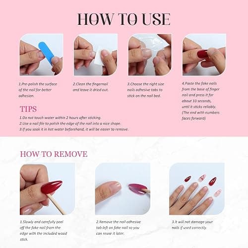 Duck Press on Nails Duck Handmade Press on Nails 3D Luxury Rhinestone Cherry and Pearl Acrylic Fake Nails Designs Flower Stick on Nails Full Cover Thickened False Nails for Women Nail Art DIY（M) thumbnail 9