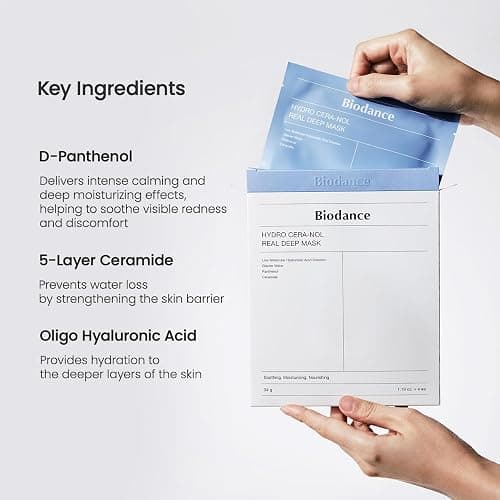 BIODANCE Hydro Cera-nol Real Deep Mask, Overnight Hydrogel Mask, Hydrating Facial Mask For Sensitive Skin, Redness Reducing & Quick Soothing Effect, 1.19oz(34g) x 4ea thumbnail 7