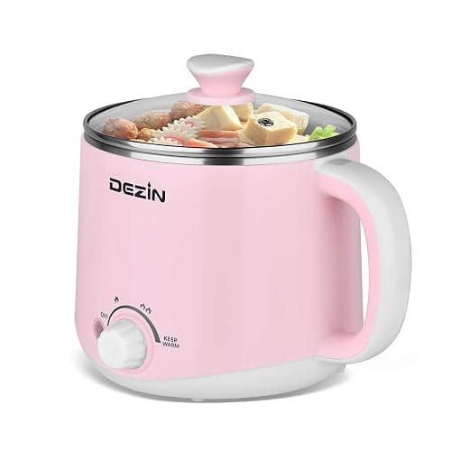 Dezin Hot Pot Electric, Rapid Noodles Cooker, Stainless Steel Electric Pot 1.6 Liter, Perfect for Ramen, Egg, Pasta, Dumpling, Soup, Porridge, Oatmeal with Temperature Control and Keep Warm Function - Image 1