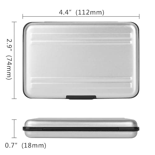 Qkenvo Aluminum Shock Resistant Carrying Box Memory Card Storage Case Holder 8 Slots for SD SDHC MMC Micro SD TF Cards Silver thumbnail 4
