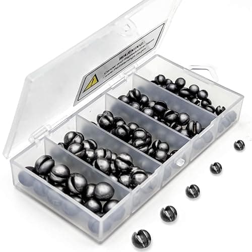 SANWEAL120PCS/200PCS Fishing Weights Sinkers - Premium Split ShotFishing Weights Sinkers - Round Removable Fishing Sinkers - 5/6 Sizes - Image 1
