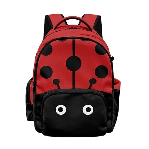 Puxucrazy Ladybug Backpack for Girls Kids Bookbag for School 17 Inch Large Capacity School Bag with Adjustable Strap for Preschool Kindergarten Daypack Age 6-8 - Image 1