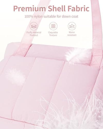Narwey Puffer Tote Bag for Women Work with Laptop Compartment, Puffy Quilted Work Tote Bags for Travel Carry on Teacher Nurse thumbnail 2