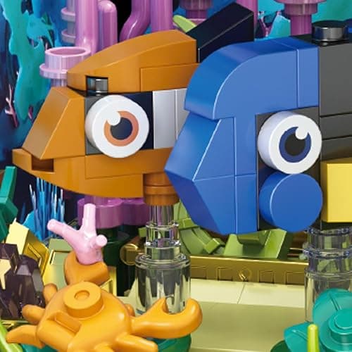 RiceBlock Fish Tank Aquarium Building Sets Holiday Toy, Ocean Theme Construction Toys, Educational STEM Creative Gift for Kids Ages 8-12 Boys and Girls, Ideal Gift for Christmas and New Year，889PCS thumbnail 2