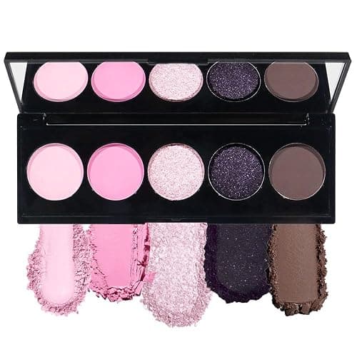 CAKAILA Pink Black Brown 5Colors Eye Shadow Palette Makeup with Mirror,Neutral Vegan Eyeshadow Palette for Older Women Waterproof Long Lasting Naturing-Looking sombras para ojos,Cruelty Free - Image 1