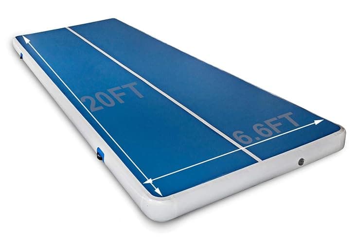 ERfairdeal Tumble Track 20FT Air Gymnastics Track Mat Tumbling Air Mat | 20FTx6.6FTx8 inches Thickness Electric Air Pump for Gym/Training/Yoga/Home use/Exercise/Cheerleading/Water - Image 1