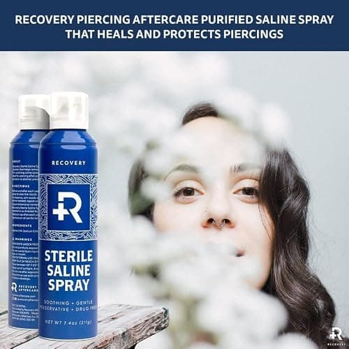 Recovery Aftercare Piercing Aftercare Saline Spray, All Natural Cleaner, 7.4 Ounce Can thumbnail 5