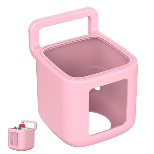 Underhub Silicone Protective Cover for Toniebox 2 Audio Player, Shockproof Anti Slip Silicone Case with Handle, Soft Easy Grip Cover, Easy to Clean Durable Sleeve (Pink) - Image 1